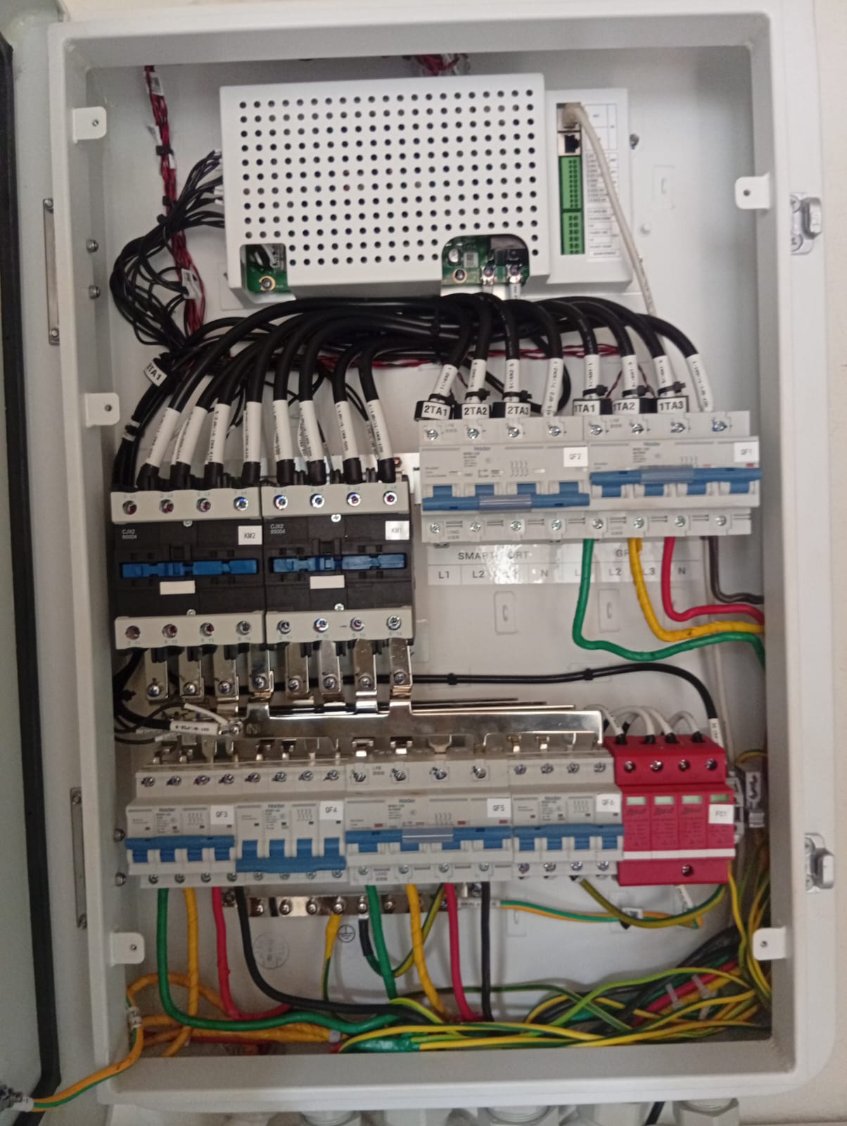 Electrician working on an electrical installation